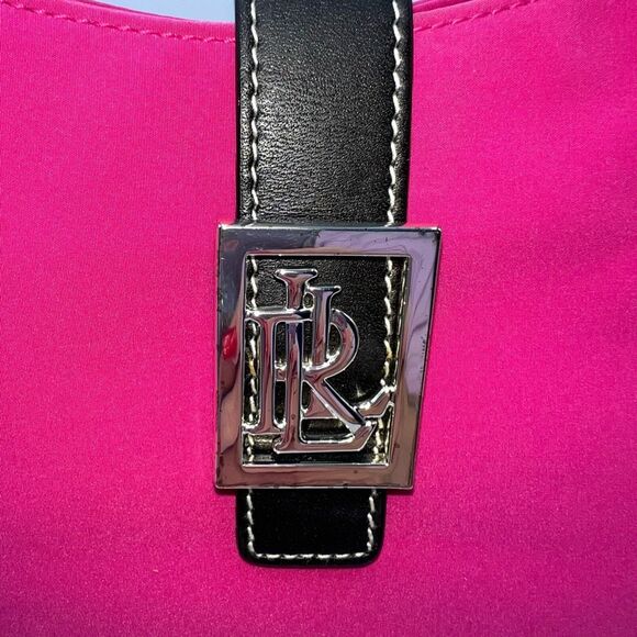 Ralph‎ Lauren Hot Pink Thick Nylon And Leather Shoulder Bag - Picture 3 of 13